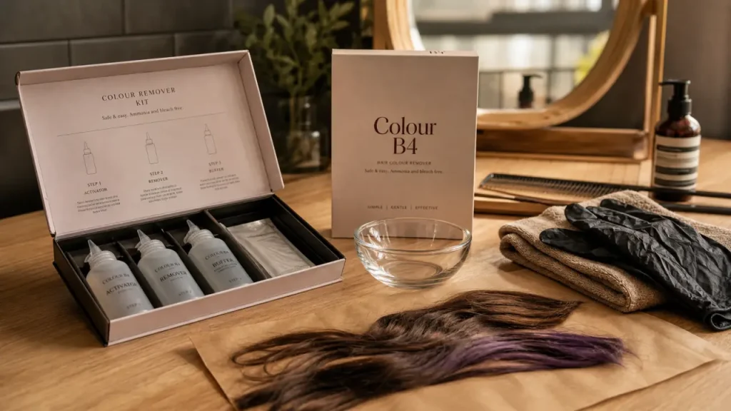 b4 cheveux corrige coloration trop foncée, reflets roux et racines décalées