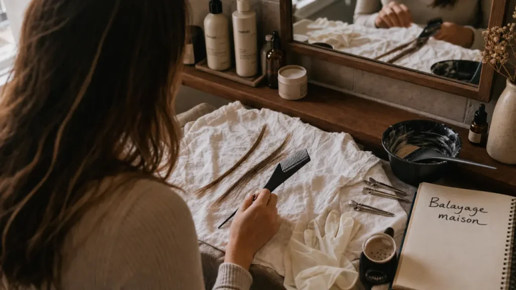 Balayage à la maison : mèches éclaircies sans effet zébré