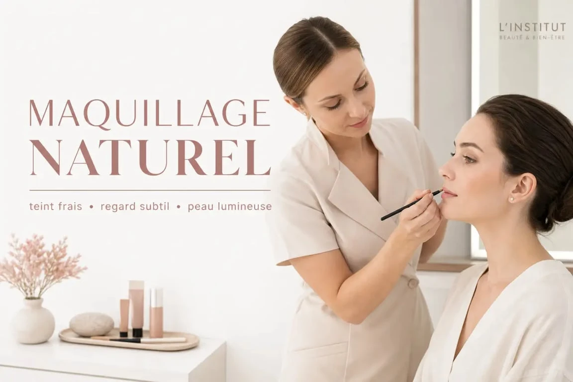 Maquillage spa naturel et lumineux réalisé en cabine de soin