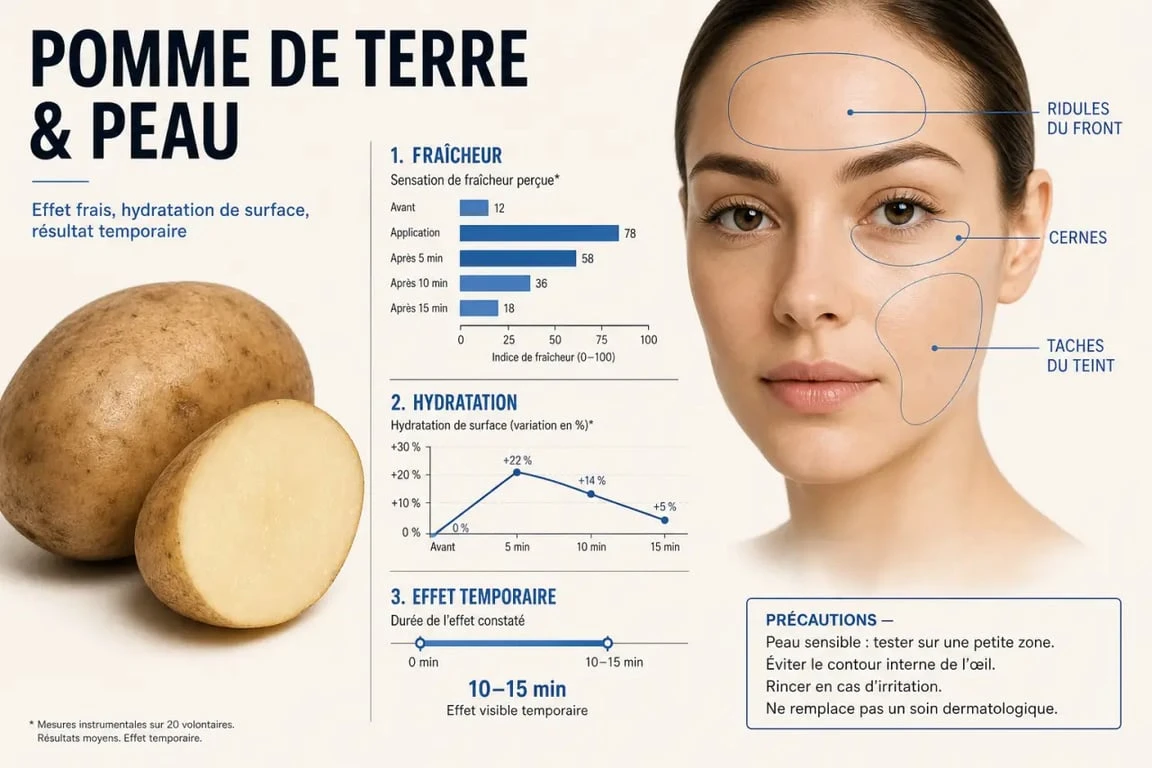 Pomme de terre visage rides : infographie des effets, zones d’application et précautions