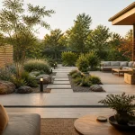 Zones, exposition et matériaux : jardin harmonieux