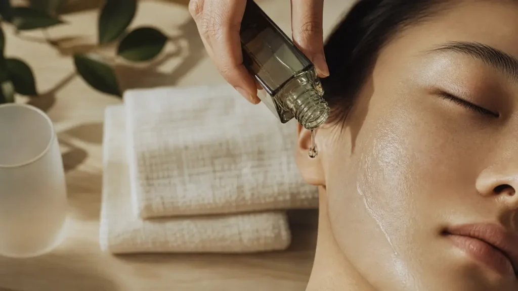 Bio oil visage rides : huile anti-âge appliquée sur le visage