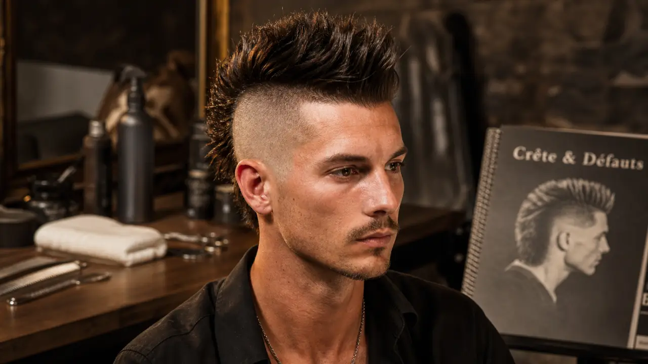 Coupe de cheveux crete : crête iroquoise, crête espagnole ou mulet