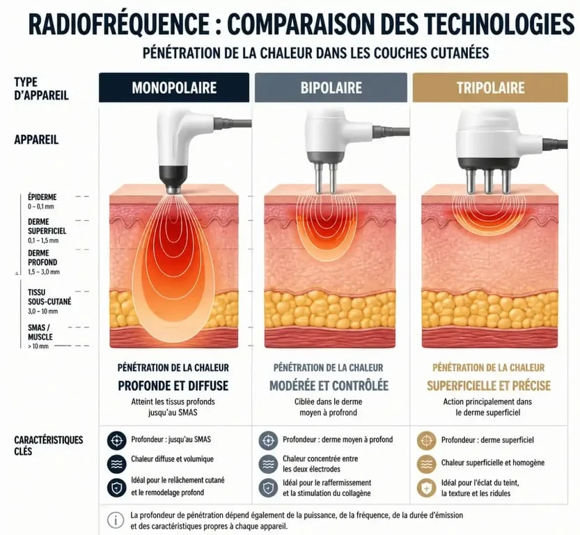 Comparatif des technologies de radiofréquence visage