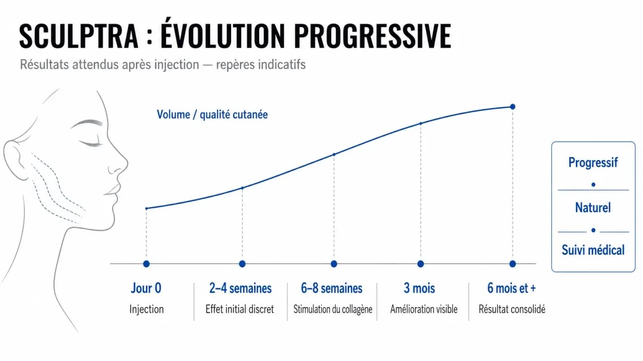 Sculptra : évolution progressive des résultats dans le temps