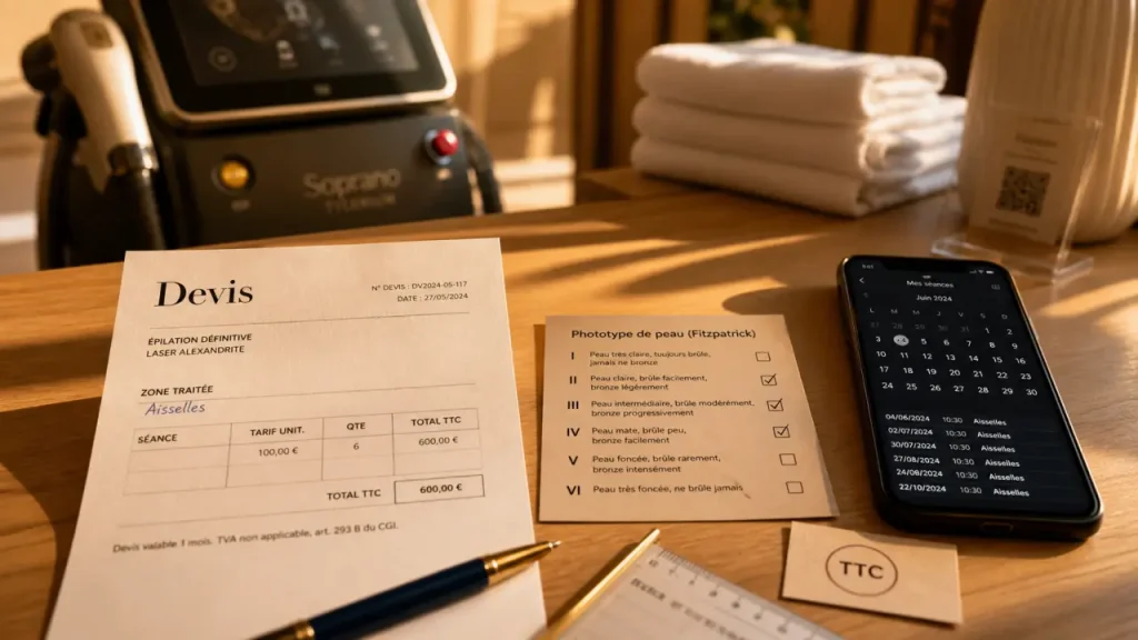 Épilation laser tarif : devis et forfaits TTC