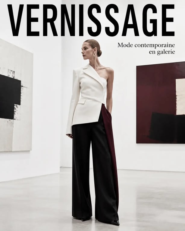 Style vestimentaire créatif et chic pour un vernissage d'art contemporain