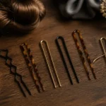 Epingle cheveux sur table : matières, tailles et repères pour chignon sans tirer